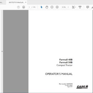 Case IH Tractor Farmall 40B Farmall 50B Compact Operators Manual84370270 1 1