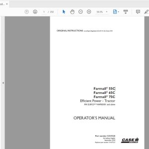 Case IH Tractor Farmall 55C65C75C Operators Manual51519328 1