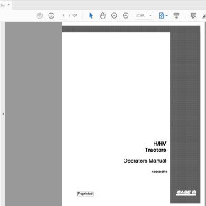 Case IH Tractor HHV Operators Manual1004203R4 1