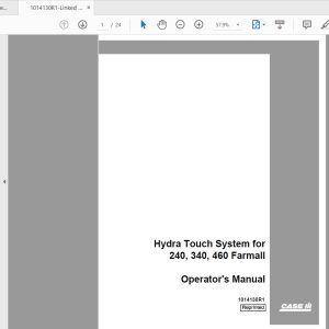 Case IH Tractor Hydra Touch System for 240340460 Farmall Operators Manual1014130R1 1