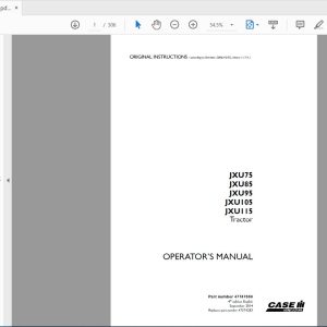 Case IH Tractor JXU75 JXU85 JXU95 JXU105 JXU115 Operators Manual47767880 1