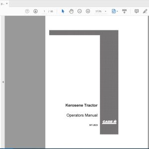 Case IH Tractor Kerosene Operators ManualINT 2623 1