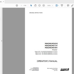 Case IH Tractor MAGNUM 265431543404 Operators Manual51437336 1