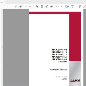 Case IH Tractor MAXXUM 100110115125140 Operators Manual84264978 1