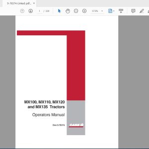 Case IH Tractor MX100 MX110 MX120 MX135 Operators Manual9 78374 1
