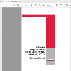 Case IH Tractor MX180 MX200 MX220 MX240 MX270 Series Operators Manual6 5344 1