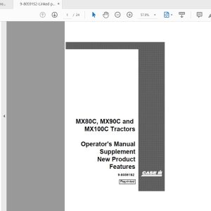 Case IH Tractor MX80CMX90CMX100C Tractor Supplement Operators Manual9 80591S2 1