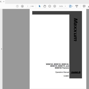 Case IH Tractor MXM120 MXM130 MXM140 MXM155 MXM175 and MXM190 Operators Manual6–32931 1