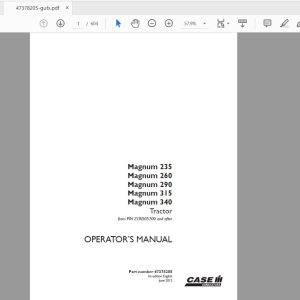 Case IH Tractor Magnum 235260290315340 Operators Manual47378205 1