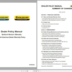 New Holland Dealer Policy ManualDPM87056510 129JYM