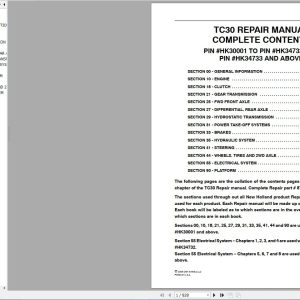 New Holland Tractor TC30 Repair Manual87361957 1