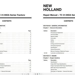 New Holland Tractor TC31DA TC35DA Repair Manual87537118 1