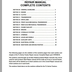 New Holland Tractor TL100 TL70 TL80 TL90 Repair Manual87043516 1 1