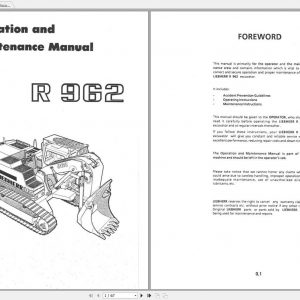 Liebherr Crawler Excavator R962 Litronic Operators Manual 1