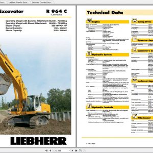 Liebherr Crawler Excavator R964C Litronic Operators Manuals 1