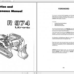 Liebherr Crawler Excavator R974 Litronic Operators Manual 1