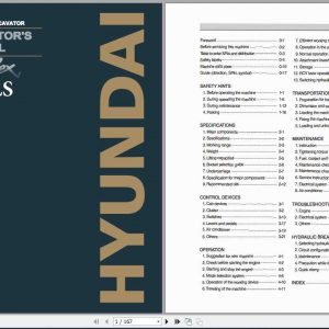 Hyundai Hydraulic Crawler Excavator R140LS Operator Manual 1
