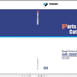 Tadano Rough Terrain Crane GR 300EX 1 P1 4EJ Parts CatalogENJP2010 1