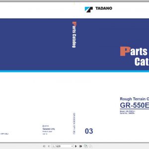 Tadano Rough Terrain Crane GR 550EX 1P1 3EJ Parts CatalogENJP2010 1