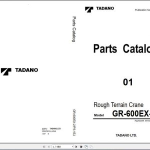 Tadano Rough Terrain Crane GR 600EX 2 Parts CatalogENJP2012 1