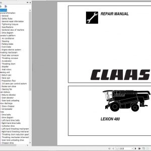 Claas Combine Harvester LEXION 480 EN Repair Manual 1