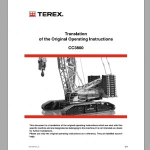 Terex Crawler Crane Superlift CC3800 650 Ton Maintenance Manual 3 1