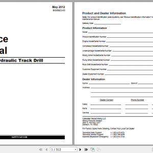 CAT Hydraulic Track Drill MD5075 Service Manual BI006823 00 435119 1
