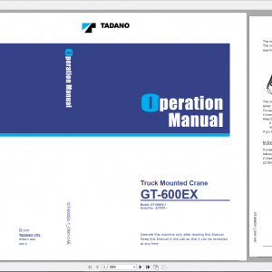 Tadano Truck Mounted Crane GT 600EX 1 GT 600E 1 00103 Operation Maintance Manual 1