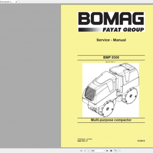 Bomag Multi purpose Compactor BMP 8500 Service Manual 01 2010 00891577 1