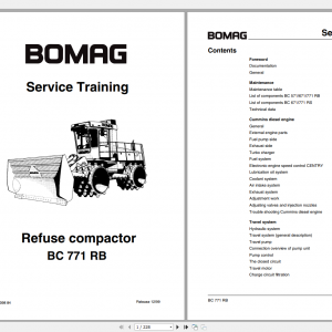 Bomag Refuse Compactor BC 771 RB Service Training 12 1999 00809884 1