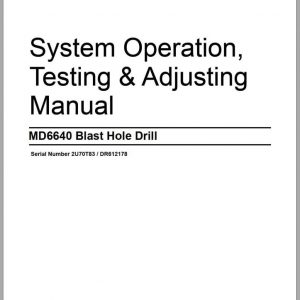 CAT MD6640 2U70T83 Rotary Blasthole Drills Operation Testing Adjusting Manual BI012511 2013 ES EN 1