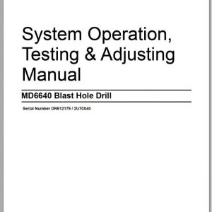 CAT MD6640 2U70X40 Rotary Blasthole Drills Operation Testing Adjusting Manual BI012549 2013 ES EN 1