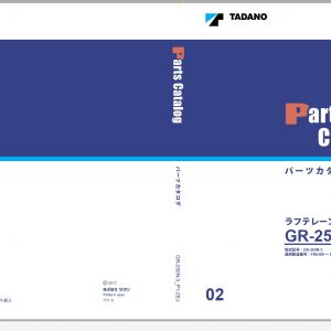 Tadano All Terrain Crane GR 250N 3 GR250N 3 FB6389 Circuit Diagram Operation Part Catalog Service Manual 7 1