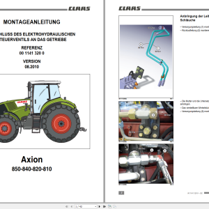 Claas Axion 850 840 830 820 810 A09 Full Service Repair Manual Operator Assembly Manual Technical System Full DVD 1