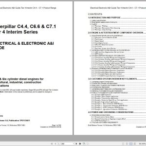CAT Electrical and Electronic A I C4.4 C6.6 C7.1 Tier 4 Interim Series Guide Manual