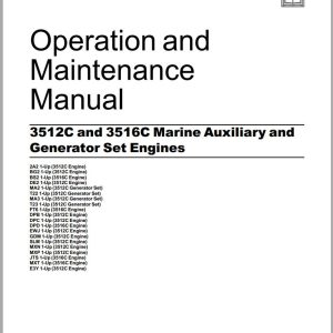CAT Marine Auxiliary and Generator Set Engines 3512C 3516C Operation and Maintenance Manual SEBU8224 08 2014