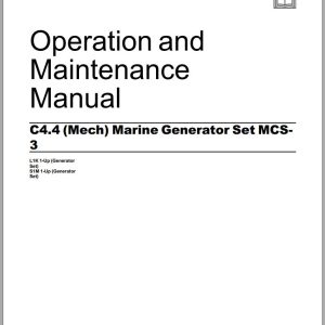 CAT Marine Generator C4.4 Mech Set MCS 3 Operation and Maintenance Manual