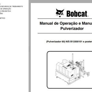 Bobcat Sprayer 60 Operation Maintenance Manual 6990479 PT
