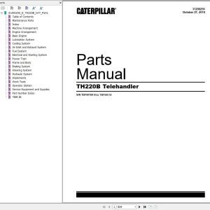 CAT Telehandler TH220B Parts Manual