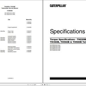 CAT Telehandler TH220B Service Manual