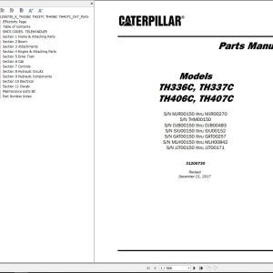 CAT Telehandler TH337C Parts Manual