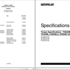 CAT Telehandler TH360B Service Manual