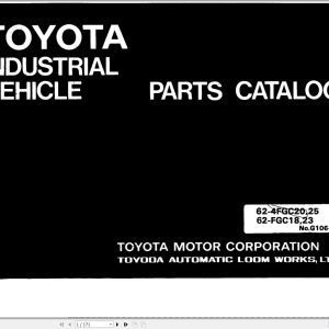 Toyota Forklift 62 4FGC20 62 4FGC25 62 FGC18 62 FGC23 Parts Catalog