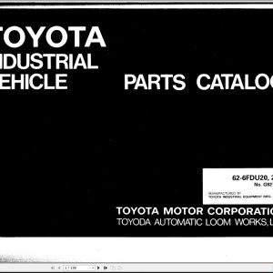 Toyota Forklift 62 6FDU20 62 6FDU25 Parts Catalog