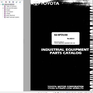 Toyota Forklift 62 6FDU30 Parts Catalog EN DE FR ES
