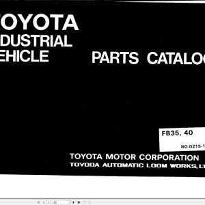 Toyota Forklift FB35 FB40 Parts Catalog