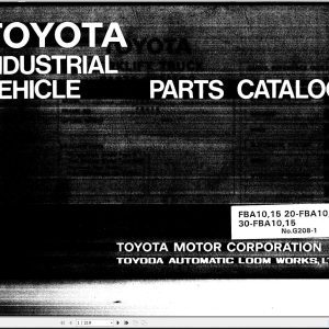 Toyota Forklift FBA10 to 30 FBA15 Parts Catalog