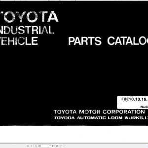 Toyota Forklift FBE10 FBE13 FBE15 FBE18 Parts Catalog