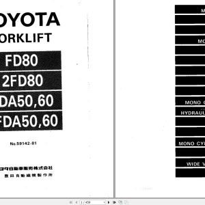 Toyota Forklift FD80 to 2FDA60 Parts Catalog EN JP