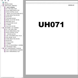 077 Hitachi Hydraulic Excavator UH071 Service Manual KM056 00